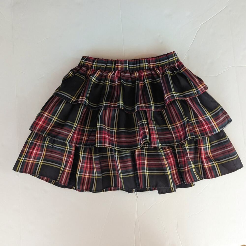Crewcuts Skirt 6-7 Girls Tartan Plaid Tiered Mini Christmas